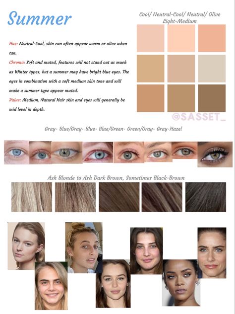 Summer color season
Season analysis 
Soft Summer Cool Summer
Light Summer Color Palette Blonde Hair Blue Eyes, Cool Soft Brown Hair, Blue Eyes Neutral Skin Hair, Brown Hair Blue Eyes Color Palette, True Summer Eyes, Soft Summer Hair Color Blonde, Summer Season Hair Color, Soft Summer Hair Color Ideas Blonde, Ash Brown Hair Blue Eyes