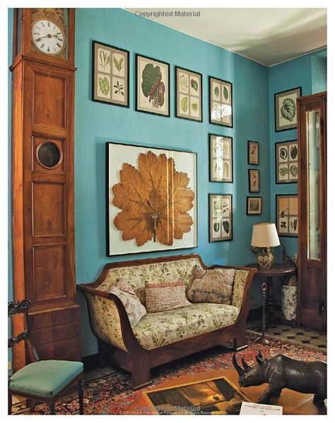 Paolo Pejrone, Turquoise Painted Walls, Dopamine Decorating, Picture Placement, Aqua Wall, Teal Rooms, Turquoise Room, Living Room Turquoise, Homes In Italy