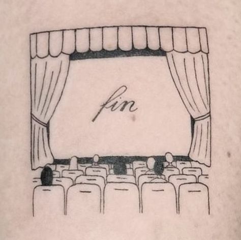 Movie Theater Tattoo Ideas, Theater Inspired Tattoos, Small Theatre Tattoo, Movie Ticket Tattoo, Theater Tattoo Ideas, Theatre Tattoo Ideas, Theater Tattoo, Ticket Tattoo, Broadway Tattoos