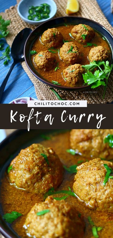 Kofta curry is Pakistani-style meatball curry made with tender, melt-in-the-mouth meatballs called koftas that are cooked in a savoury onion and yogurt sauce. Best Kofta Recipe, Chicken Kofta Recipe Pakistani, Meatball Curry Recipes, Meatball Curry Indian, Pakistani Kofta Recipe, Pakistan Food Recipes, Summer Work Outfits Women, Pakistani Dinner, Beef Kofta Recipe