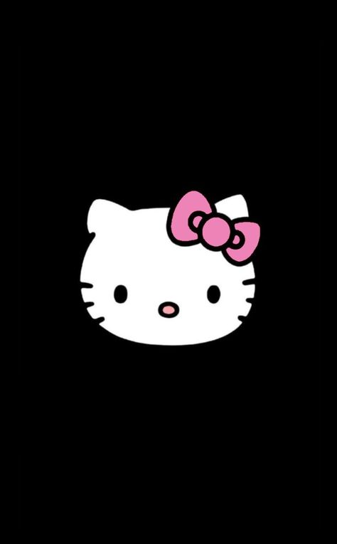 Pink And Black Hello Kitty Wallpaper, Hello Kitty Black Background, Cute Pictures Aesthetic, Dark Hello Kitty Wallpaper, Black Hello Kitty Wallpaper, Black And Pink Hello Kitty, Hello Kitty Black And Pink, Hello Kitty Wallpaper Black, Pink Hello Kitty Wallpaper Iphone