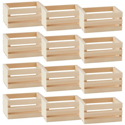 PRICES MAY VARY. These mini crates by Make Market are great for storing items in the craft room, kid's room, bathroom or kitchen. They have a natural finish that makes them ideal for decorating with paint, stain, embellishments and more. Use them to store keepsakes or use it as a base for table toppers and floral arrangements. Unfinished. 5” x 3.13” x 2.63” (12.7cm x 7.95cm x 6.7cm) crate size. 24 crates. Wood. Buy bulk candle making, soap making, and wood craft supplies to save you time and mon