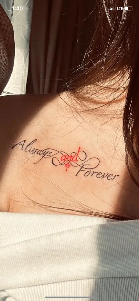 Always Forever Tattoo, Vampire Tattoo, Kpop Tattoos, Stick Poke Tattoo, Forever Tattoo, Epic Tattoo, Writing Tattoos, Bff Tattoos, Always Forever