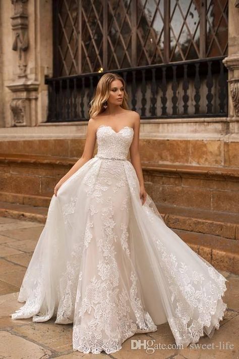 2018 Mermaid Wedding Dresses With Detachable Train Sweetheart Lace Appliques Sweep Train Beach Boho Plus Size Wedding Dresses Bridal Dresses Online Cheap Gowns From Sweet Life, $142.47| DHgate.Com Plus Wedding Dresses, Boho Plus Size, Cheap Gowns, Plus Size Wedding Dresses, Western Wedding Dresses, Detachable Train, Wedding Dresses 2018, Mermaid Wedding Dresses, Beach Boho