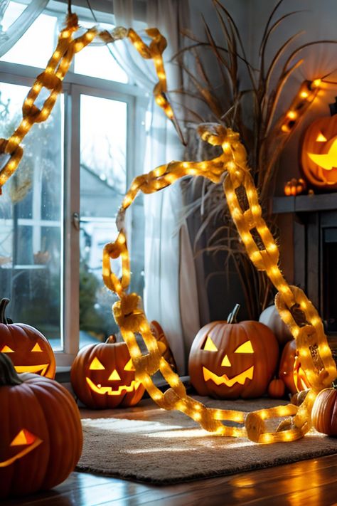 Halloween Decorations Battery String Lights - 10 Ft 160 LED Plastic Chain String Lights with Waterproof, 8 Lighting Modes and Timer Function (Orange) Orange Advertisement, Battery String Lights, String Lights, Outdoor Lighting, Halloween Decorations, Led, Lighting, Halloween, Orange