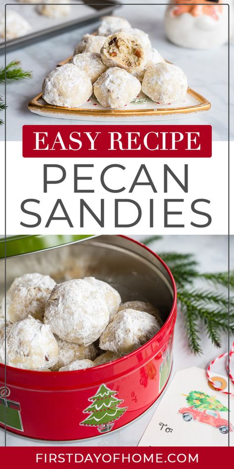 Pecan Sandies Recipe, Pecan Sandies Cookies, Sandies Cookies, Sandies Recipe, Pecan Sandies, Mexican Wedding Cookies, Snowball Cookies, Yule Log, Christmas Dessert