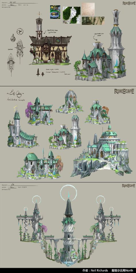 Fantasy House Concept, Elven Architecture, Elven City, Castle Layout, Building Concept, Location Inspiration, Minecraft Architecture, 3d Modelle, Building Art