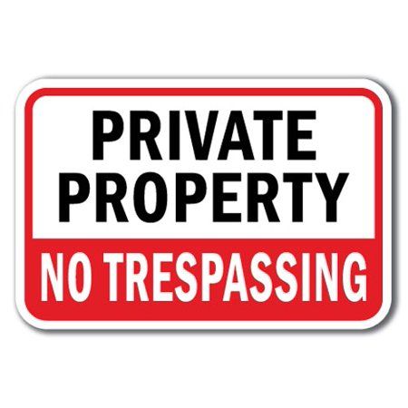 "This is a 12\" x 18\" heavy gauge aluminum sign designed for long lasting outdoor use. The sign is manufactured with radius corners and has predrilled mounting holes for easy installation. All our signs are in stock are ready to ship immediately. by SignMission. Color: White." No Trespassing Sign, No Trespassing Signs, No Trespassing, Arte Alien, Private Property, Danger Sign, Sign Design, Aluminum Signs, Color White