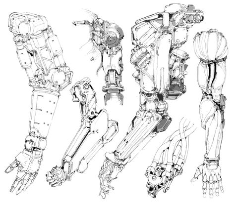 Robot Design Sketch, Cyberpunk Armor, Some Drawings, Robot Parts, Drawing Examples, Cool Robots, Arte Robot, Arte Cyberpunk, Gundam Art