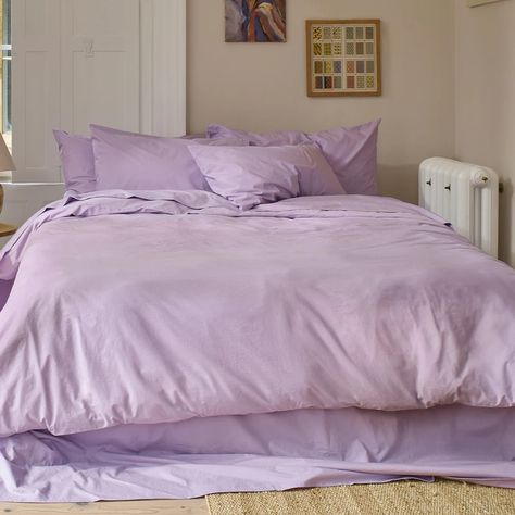 Cotton Duvet Covers | Piglet in Bed US Duvet Covers Lavender, Blue Yellow Bedrooms, Lilac Bedding, Lilac Aesthetic, Lavender Bedding, Piglet In Bed, Purple Duvet, Percale Duvet Cover, Stripe Bedding