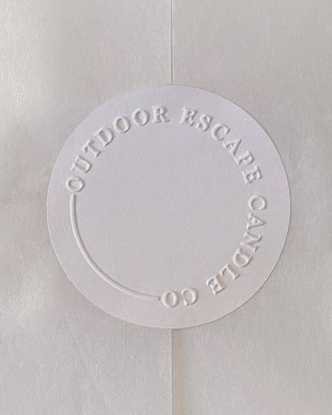 Outdoor Escape Candle Co on Instagram: “Blind emboss stickers have arrived 🤍” Embossed Sticker, Candle Stickers, Emboss, Logo Branding, Sticker Design, Blinds, Branding, Candles, Instagram