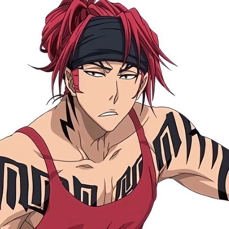 Renji Abarai Hair Down, Abarai Renji Icons, Renji Bleach, Bleach Renji, Abarai Renji, Kuchiki Byakuya, Renji Abarai, Anime Bebe, Bleach Anime Art