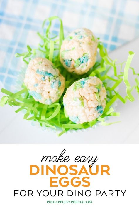 Bitesize Appetizers, Dinosaur Party Food Ideas, Egg Rice Krispie Treats, Dino Party Food, Dinosaur Birthday Party Food, Dinosaur Party Food, Dinosaur Food, Best Easy Dessert Recipes, Egg Rice