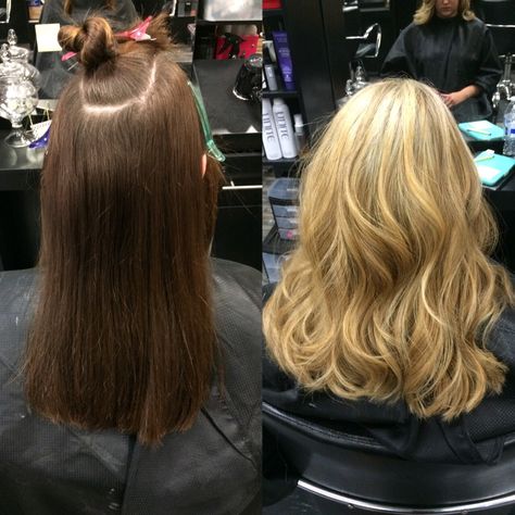 Brown to blonde in one session Brown To Blonde, Blonde, Long Hair Styles, Hair Styles, Hair, Beauty, Quick Saves