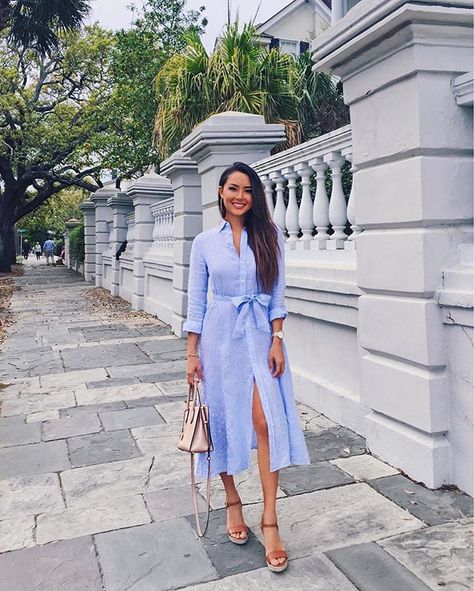 I wore this linen dress while exploring Charleston and it is such a perfect piece for spring! ☀️I'm sharing this look plus 2 other outfits I styled on my blog with @PoloRalphLauren!  #ad http://liketk.it/2vjSP #liketkit @liketoknow.it Classy Work Attire, Jessica Ricks, Shirt Dress Outfit, African Print Dresses, Short Prom, Other Outfits, Dress Shirts For Women, Classic Outfits, Look Plus