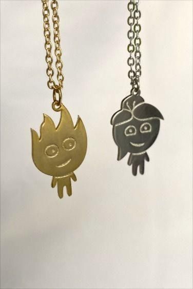 $6.32 Necklaces Couple, Heart Dinosaur, Fireboy And Watergirl, Dinosaur Cartoon, Fire And Water, Couple Necklace, Girl Friendship, Girl In Water, Couple Necklaces