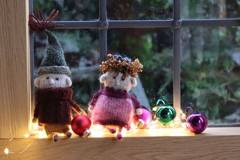 Gnomes and Fairies - The Knitting Shed Doll Knitting, Gnome Hat, Fairy Hair, 4 Ply Yarn, Head Color, Cast Off, Wrist Warmers, Forest Fairy, Embroidery Needles