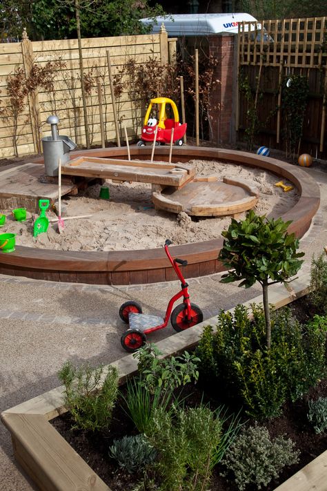 Kindergarden Garden Play Areas, Baby Backyard Play Area, Kids Playground Ideas, Playground Ideas For Kids, Sand Playground, Sand Play Area, Kids Water Play, Backyard Playground Ideas, Montessori Playground