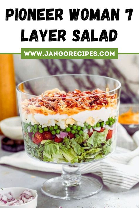 In this blog, I will share with you a Pioneer Woman 7-Layer Salad Recipe that is extremely delicious. #SaladRecipes #7-LayerSaladRecipe #PioneerWoman 5 Layer Salad Recipe, Layered Salad Pioneer Woman, Pioneer Woman Salad Recipes, Pioneer Woman Cinnamon Rolls, 7 Layer Salad, Layer Salad, Seven Layer Salad, Layered Salad Recipes, Summer Sides