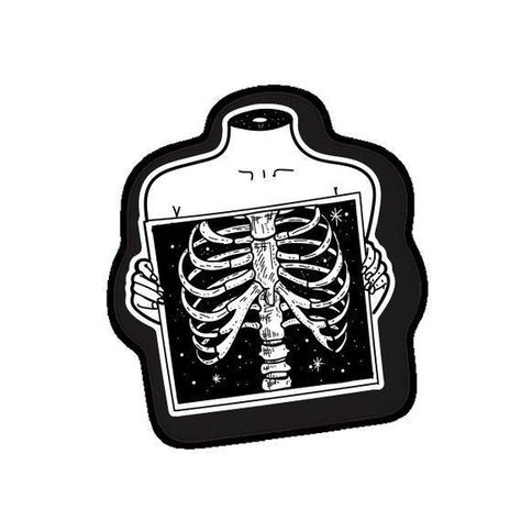 Aesthetic Stickers Black, X Ray Skeleton, Medical Stickers, Skeleton Sticker, Medical Wallpaper, Sticker Aesthetic, Black And White Stickers, Stickers Aesthetic, Tumblr Stickers