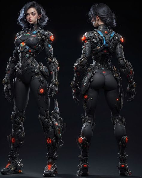 Mech Suit Concept Art, Estilo Cyberpunk, Mecha Design, Facial Anatomy, Portrait Artists, Navy Army, Female Armor, Reference Art, Cyberpunk Girl