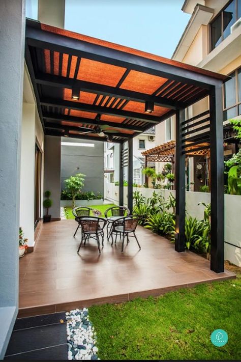 Green With Envy: How To Design An Epic Garden In Malaysia | Qanvast Simple Garden Designs, Rooftop Patio Design, Outdoor Covered Patio, Terrace Garden Design, Rooftop Terrace Design, Rooftop Design, Courtyard Design, Casa Country, Patio Garden Design