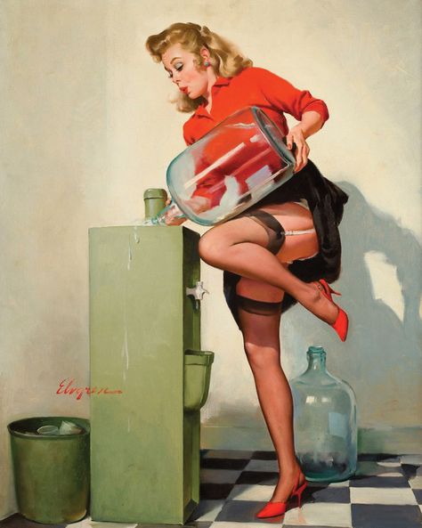 Sydney Urbanek on Twitter: "I love this subset of pin-up art by Gil Elvgren that's just Woman So Bad at Task That She’s Flashing Us… " Office Girl, Pinup Vintage, Pin Up Vintage, Gil Elvgren, Pin Up Girl Vintage, Pin Up Posters, Pinup Art, Calendar 2022, Unique Art Prints