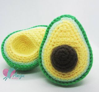 Amigurumi Avocado, Avocado Crochet, Amigurumi Today, Cute Amigurumi, Crochet Cute, Cute Avocado, Medium Weight Yarn, New Fruit, Crochet Food