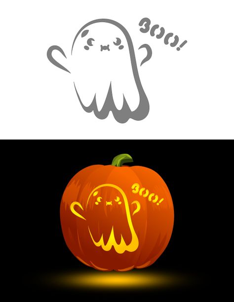 How To Carve A Ghost Pumpkin, Cute Ghost Pumpkin Stencil, Boo Pumpkin Carving Stencil, Gnome Pumpkin Carving Ideas, Pumpkin Carving Templates Cute, Cute Pumpkin Carving Templates, Ghost Pumpkin Carving Ideas, Pumpkin Carving Ideas Ghost, Cute Ghost Pumpkin Carving