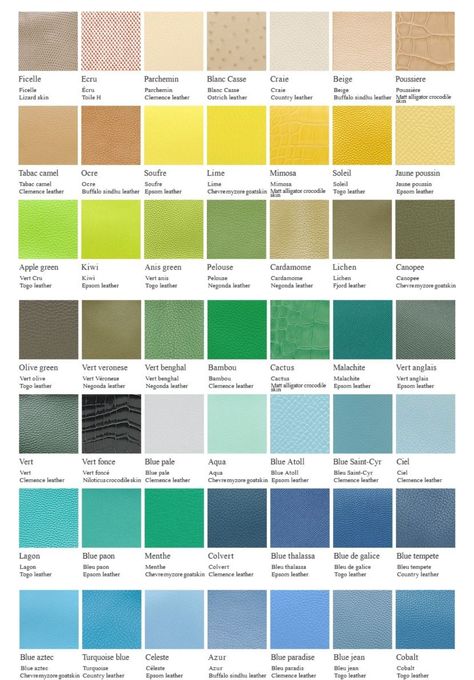 Hermes Color Chart, Hermes Colours, Hermes Colors, Bags Wishlist, Birkin Bags, Dream Bags, Clothing Guide, Color Guide, Colour Chart