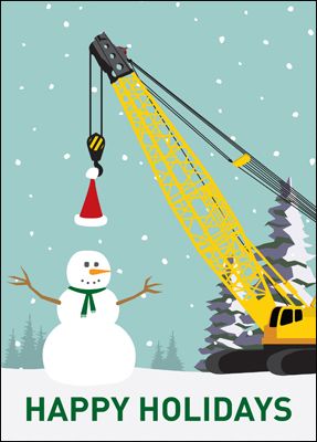 Christmas Business Card, Construction Christmas Cards, Construction Christmas, Construction Crane, Company Christmas Cards, Corporate Christmas Cards, Christmas Card Envelopes, Corporate Holiday Cards, Business Christmas Cards