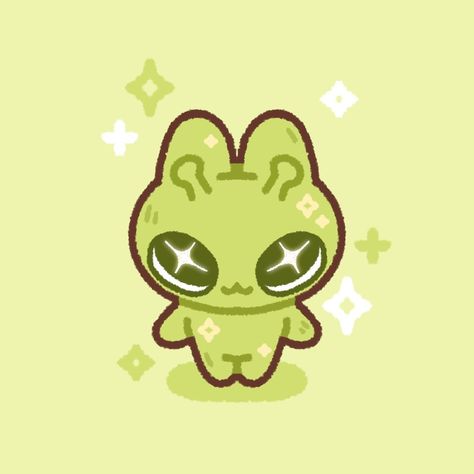 alien bunbun ✨💚 silly lil doodle that ended up being one of my fav stickers i’ve made hehe #cutearteveryday #kawaiiart #bunnyart #bunnyart #memeart #alienbunny #vinylsticker #waterproofsticker Easy Stikers Ideas, Cute Alien Doodle, Alien Cat Art, Cute Alien Drawing, Chibi Alien, Btw Creature, Alien Doodle, Cat Character Design, Alien Illustration