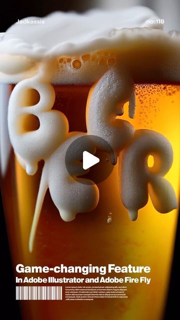 Jad Kassis 🧠 on Instagram: "Here’s how to turn your text into a Beer foam texture and animate it. I used Adobe Firefly, Adobe Illustrator, and Luma AI.

I’ll provide daily Adobe tips 👍 

remember to save them! ✨

Music: RIALIANS ON EARTH - GLUE 
Animated by: ERAN SHAYSH

#graphicdesign #graphicdesigner #illustrator #adobefirefly #adobe 
#adobeillustrator

Is it useful?" Adobe Animate Animation, Foam Illustration, Photoshop Animation Tutorial, Foam Texture, Adobe Tips, Beer Graphic Design, Adobe Firefly, Creative Collaboration, Adobe Animate