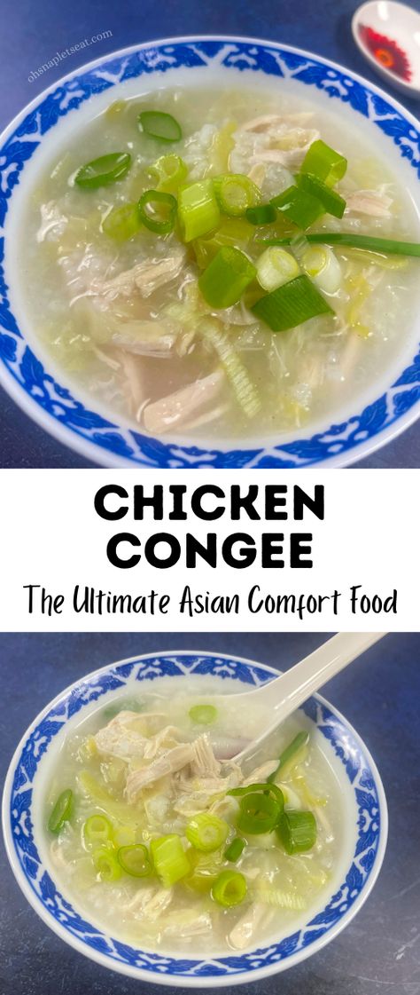 Rice In Chicken Broth, Rice Chicken Broth, Chicken Congee, Chicken Porridge, American Chinese Food, Asian Soup Recipes, Thai Rice, Chinese Chicken Recipes, Savory Rice