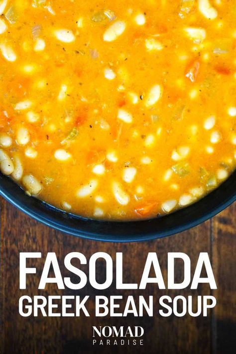 Fasolia Recipe, Mediterranean Soup, Butter Bean Soup, Soup Making, Navy Bean Soup, Gourmet Soup, Diet Soup Recipes, Bean Soup Recipe, Greek Flavors