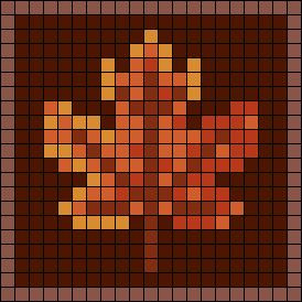 Alpha pattern #159479 | BraceletBook Fall Crochet Alpha Patterns, Maple Leaf Pixel Art, Leaf Alpha Pattern, 2 Color Pixel Art, Leaves Pixel Art, Fall Alpha Patterns, Mushroom Alpha Pattern, Frog Alpha Pattern, Alpha Patterns Keychain