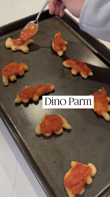 Rebecca Dillon on Instagram: "Dino Parm!! This is how we get fancy with Aldi’s dino nuggets. Instructions: - Bake dino nuggets for 10 min @400 - Add marinara sauce & mozzarella cheese - Bake for 5 more min Give to your toddler as is, or cut up and serve over pasta! Bon appétit! . . . #toddlerlunchideas #toddlerlife #toddlerdinner #toddlerdinnerideas #toddlerdinnertime #feedingtoddlers" Dino Nugget Chicken Parm, Mashed Potato Volcano With Dino Nuggets, Dino Chicken Nuggets, Dino Nuggets, Toddler Dinner, Cheese Bake, Toddler Lunches, Feeding Toddlers, Chicken Parm