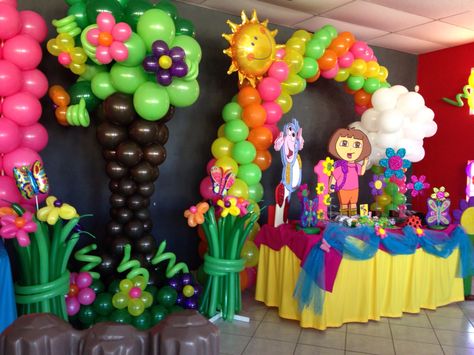 Birthday Hall, Balloons Columns, Hall Decoration Ideas, Decoration Ideas For Birthday, Dora Party, Bday Decor, Hall Decoration, Balloon Creations, Trolls Birthday Party