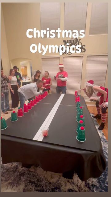 Never_Done_DIY on Instagram: "Gear up for a holly jolly showdown at your next holiday gathering with Christmas Olympics. What games does your family play? What games should we add to Christmas Olympics! 🎅🎄 Get ready to sprint like Santa, throw like champions, and throw bows like elves. Join us in the ultimate festive challenge and let the games begin! 🌟❄️" Family Christmas Party Game Ideas, Gnome Themed Games, Hilarious Christmas Games For Adults, Tinsel Game Ideas, Christmas Games For Friends Party Ideas, Christmas Rally Games, Christmas Olympics Scoreboard, Indoor Family Olympic Games, Christmas Games For Teams