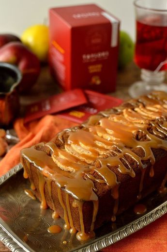 Toffee apple gingerbread loaf cake, perfect for bonfire night - Domestic Gothess Gingerbread Loaf Cake, Bonfire Night Food, Gingerbread Loaf, Loaf Cake Recipes, Ginger Cake, Toffee Apple, Bonfire Night, Loaf Cake, Christmas Cooking