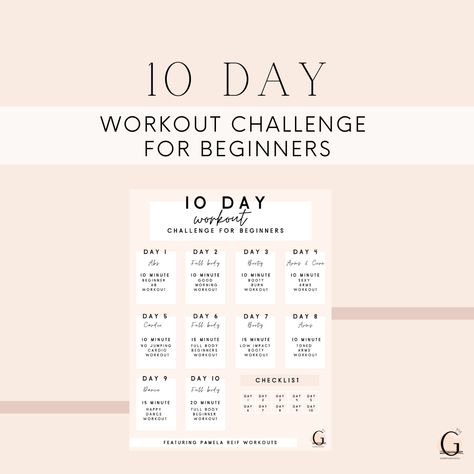 10 Day Workout Challenge For Beginners - GABBYABIGAILL 10 Day Workout Challenge At Home, 10 Days Workout Challenge, Free Workout Challenge, 10 Day Workout Challenge, 10 Day Workout, Workout Challenge For Beginners, 10 Days Challenge, Equipment Free Workout, Lose Belly Fat Quick