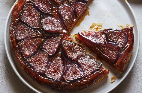 Fig Tarte Tatin Recipe | Waitrose & Partners Tarte Tatin Recipe, Sweet Pie, Desserts Recipes, Puff Pastry, Sour Cream, Fig, Brown Sugar, Pastry, Caramel