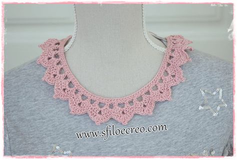 Crochet Collar Pattern, Crochet Collar, Crochet Lovers, Crochet Heart, Collar Pattern, Bead Crochet, Crochet Ideas, Jacket Tops, Knit Crochet