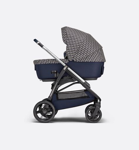 Bassinet and Stroller Combo Blue and Beige Water-Repellent Canvas with Dior Oblique Print | DIOR Luxury Stroller, Baby Dior, Dior Oblique, Luxury Baby, Baby Carriage, Changing Bag, Baby Stroller, Newborn Gifts, Baby Prints