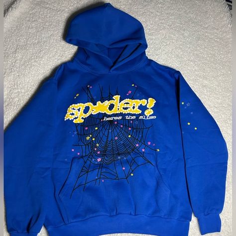 “BLUE” Sp5der hoodie Sp5der Hoodie, Spider Worldwide, Blue Hoodie, Layering Pieces, Black Hoodie, Casual Wear, Layering, Everyday Wear, Relaxed Fit