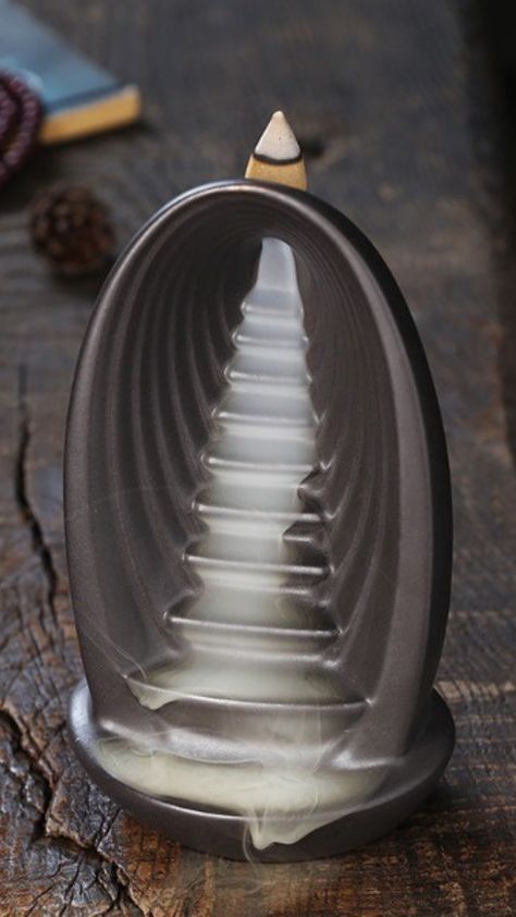 High-quality Incense Burner Waterfall made of ceramic with mystical smoke waterfall. Simply light one of our incense cones, and the smoke begins to flow. Cement Clock, Waterfall Incense Burner, Tower Home, Backflow Burner, Waterfall Incense, Summer Nature Photography, Backflow Incense Burner, Massage Cushions, Backflow Incense