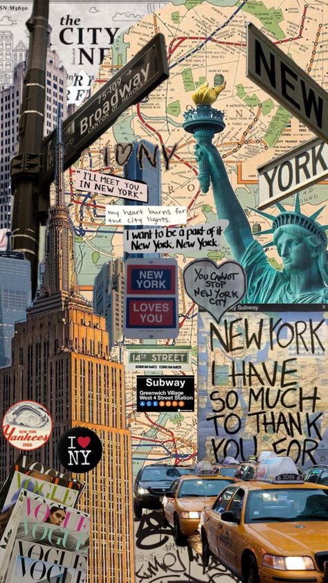 New York Wallpaper, Nyc Baby, Travel Collage, Buch Design, York Wallpaper, Travel Wallpaper, Nyc Life, New York Life, Dream City