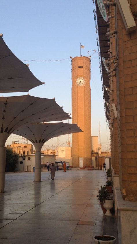 Clocktower at Abu Hanifa Mosque Abu Hanifa, Quran Quotes, Iraq, Ferry Building, Ferry Building San Francisco, Quran, San Francisco, Building, Quotes