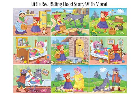 Story With Moral, Wolf Cry, Red Riding Hood Story, Aktiviti Kanak-kanak, Moral Stories For Kids, List Of Characters, Felt Quiet Books, Bedtime Story, Picture Story