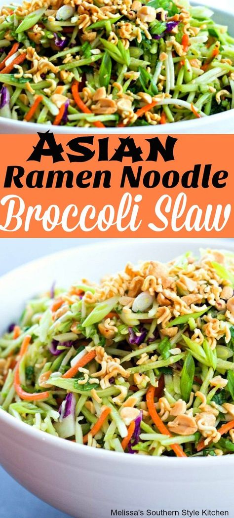 Ramen Coleslaw, Broccoli Coleslaw, Asian Broccoli Slaw, Asian Ramen Noodle, Broccoli Slaw Salad, Broccoli Slaw Recipes, Asian Broccoli, Asian Ramen, Ramen Salad